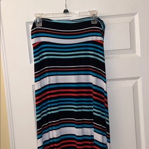 Ankle length striped skirt